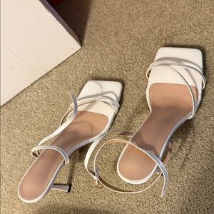 SHEIN White Strappy Heels